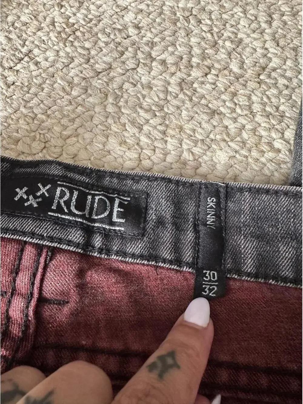 Rude black skinny jeans